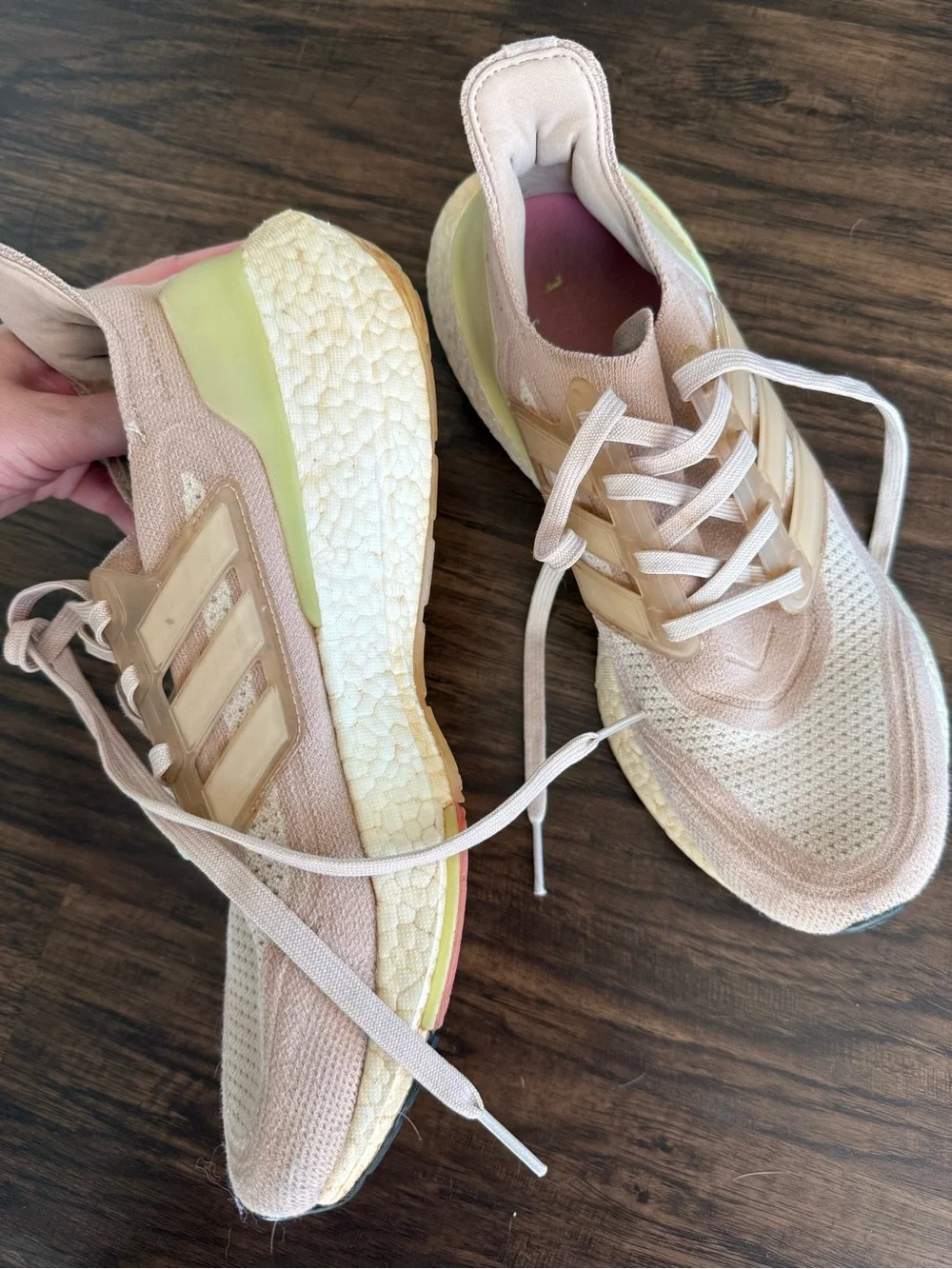 adidas ultraboost 21 prime blue Women's Light Pink & yellow Running Sneakers